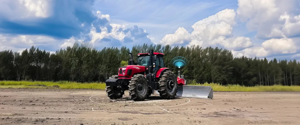 Land leveler connected with FieldFusion